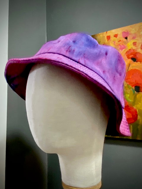 Hand-Dyed 100% Cotton Bucket Hat • Fuchsia Purple
