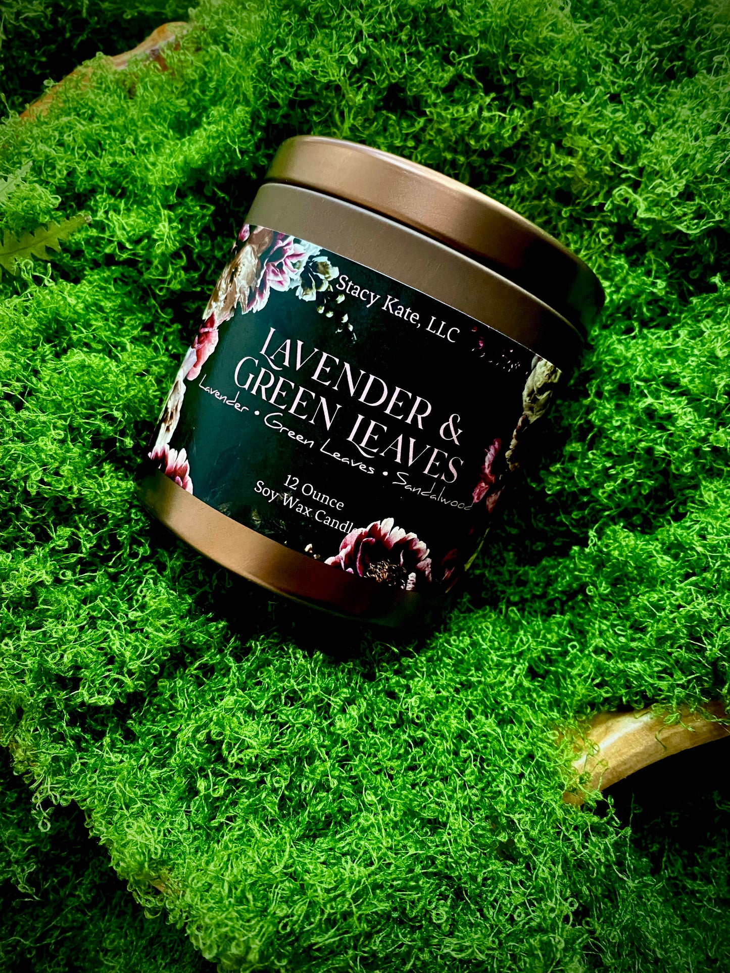 Lavender & Green Leaves Soy Wax Candle
